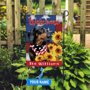 Black Dachshund Personalized Garden Flag Garden Dog Flag Dog Flag For House 3