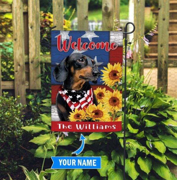 Black Dachshund Personalized Garden Flag – Garden Dog Flag – Dog Flag For House