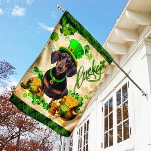 Black Dachshund St Patrick s Day Garden Flag Best Outdoor Decor Ideas St Patrick s Day Gifts 3