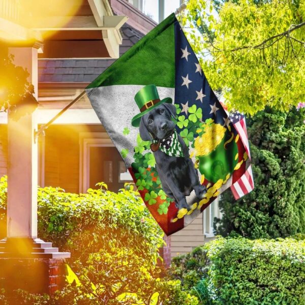 Black Labrador Happy St Patrick’s Day Garden Flag – Best Outdoor Decor Ideas – St Patrick’s Day Gifts