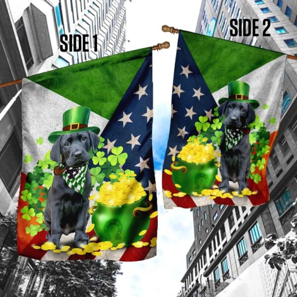 Black Labrador Happy St Patrick’s Day Garden Flag – Best Outdoor Decor Ideas – St Patrick’s Day Gifts