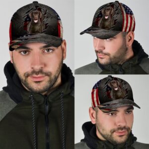 Black Labrador On The American Flag Cap Hats For Walking With Pets Gifts Dog Hats For Relatives 3 vxthmk
