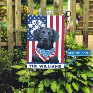Black Labrador Retrievers Personalized Garden Flag…