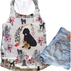 Black Russian Terrier Dog City Mix Moon Tank Top Summer Casual Tank Tops For Women Gift For Young Adults 1 zeefuy