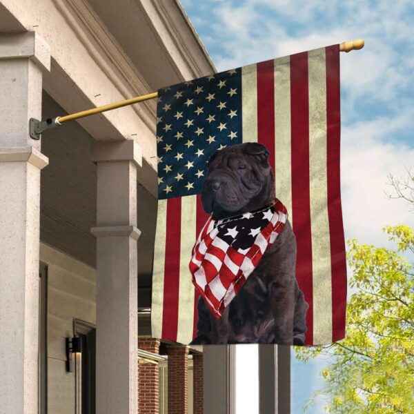 Black Shar Pei House Flag – Dog Flags Outdoor – Dog Lovers Gifts for Him or Her