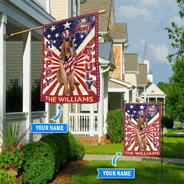 Bloodhound God Bless America – 4th Of July Personalized Flag – Garden Dog Flag – Dog Flag For House