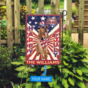 Bloodhound God Bless America 4th Of July Personalized Flag Garden Dog Flag Dog Flag For House 3