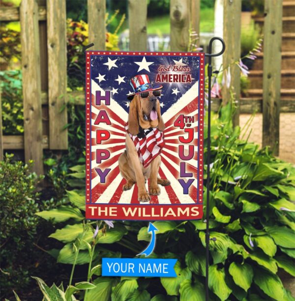 Bloodhound God Bless America – 4th Of July Personalized Flag – Garden Dog Flag – Dog Flag For House