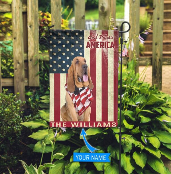 Bloodhound God Bless America Personalized Flag – Garden Dog Flag – Dog Flag For House