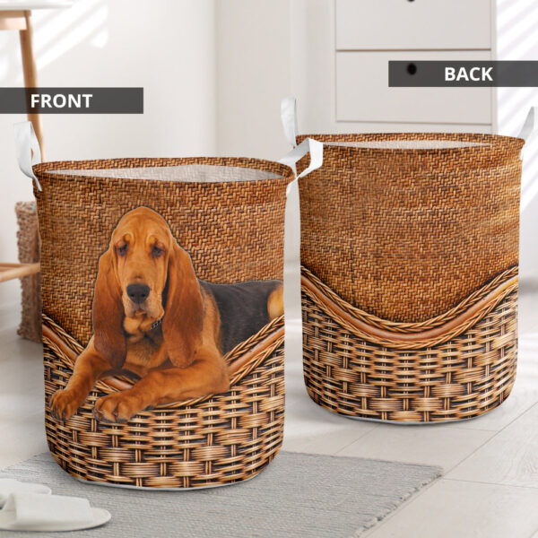Bloodhound Rattan Texture Laundry Basket – Dog Laundry Basket – Mother Gift – Gift For Dog Lovers