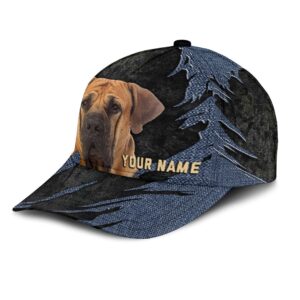 Boerboel Jean Background Custom Name Cap Classic Baseball Cap All Over Print Gift For Dog Lovers 3 saxbvx
