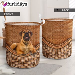 Boerboel Rattan Texture Laundry Basket –…