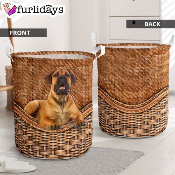Boerboel Rattan Texture Laundry Basket – Dog Laundry Basket – Mother Gift – Gift For Dog Lovers