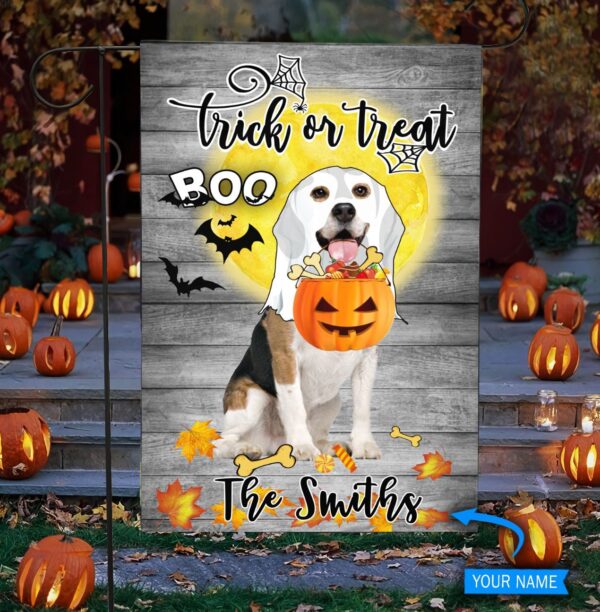 Boo Beagle Trick Or Treat Personalized Flag – Garden Dog Flag – Dog Flag For House