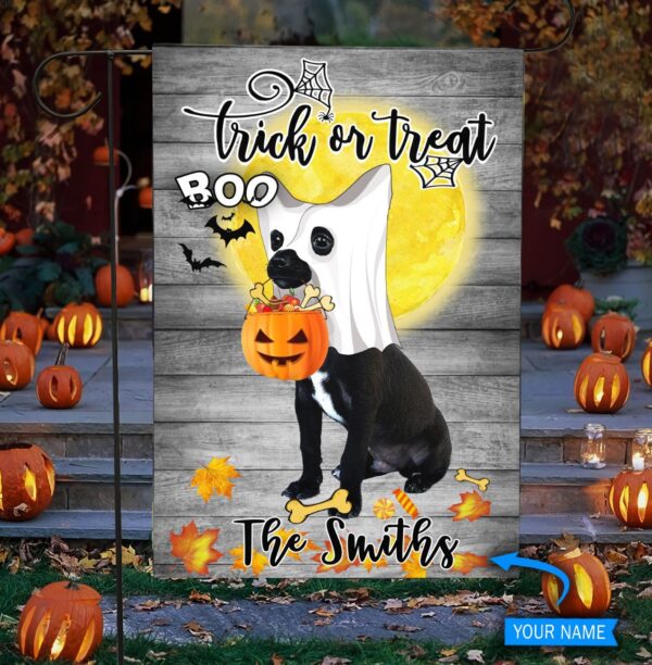 Boo Black Chihuahua Trick Or Treat Personalized Flag – Garden Dog Flag – Dog Flag For House