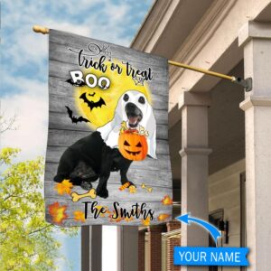Boo Black Dachshund Trick Or Treat Personalized Flag Garden Dog Flag Dog Flag For House 1
