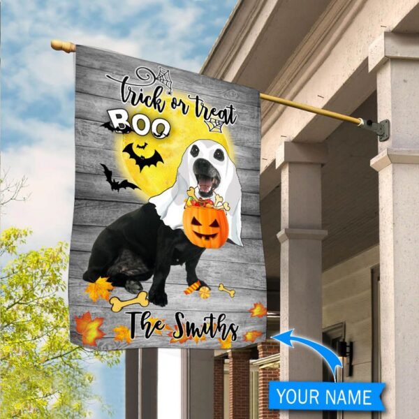 Boo Black Dachshund Trick Or Treat Personalized Flag – Garden Dog Flag – Dog Flag For House