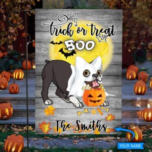 Boo Boston Terrier Trick Or Treat Personalized Flag Garden Dog Flag Dog Flag For House 1