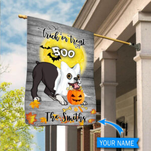 Boo Boston Terrier Trick Or Treat Personalized Flag Garden Dog Flag Dog Flag For House 2