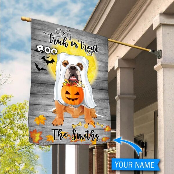 Boo Boxer Trick Or Treat Personalized Flag – Garden Dog Flag – Dog Flag For House