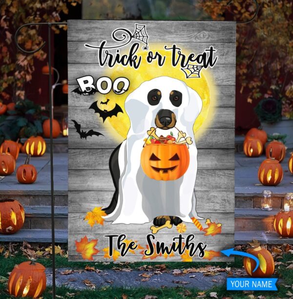 Boo Dachshund Trick Or Treat Personalized Flag – Garden Dog Flag – Dog Flag For House