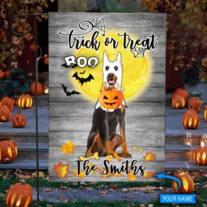 Boo Doberman Trick Or Treat Personalized Flag Garden Dog Flag Dog Flag For House 1