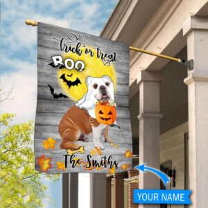 Boo English Bulldog Trick Or Treat Personalized Flag Garden Dog Flag Dog Flag For House 1