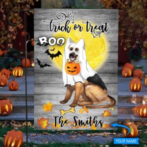 Boo German Shepherd Trick Or Treat Personalized Flag Garden Dog Flag Dog Flag For House 1