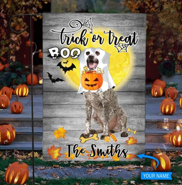 Boo German Shorthaired Pointer Trick Or Treat Personalized Flag – Garden Dog Flag – Dog Flag For House