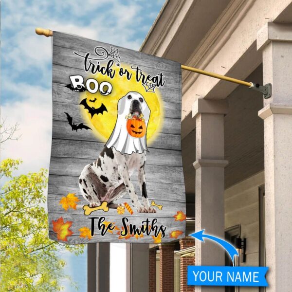 Boo Great Dane Trick Or Treat Personalized Flag – Garden Dog Flag – Dog Flag For House