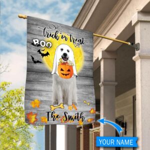 Boo Great Pyrenees Trick Or Treat Personalized Flag Garden Dog Flag Dog Flag For House 1
