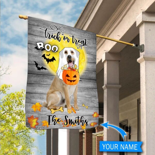 Boo Labrador Retriever Trick Or Treat Personalized Flag – Garden Dog Flag – Dog Flag For House