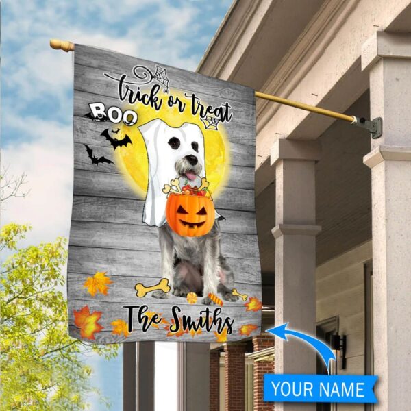 Boo Miniature Schnauzer Personalized Flag – Garden Dog Flag – Dog Flag For House