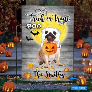 Boo Pug Trick Or Treat Personalized Flag Garden Dog Flag Dog Flag For House 2