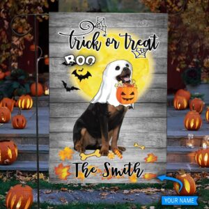 Boo Rottweiler Trick Or Treat Personalized Flag Garden Dog Flag Dog Flag For House 2