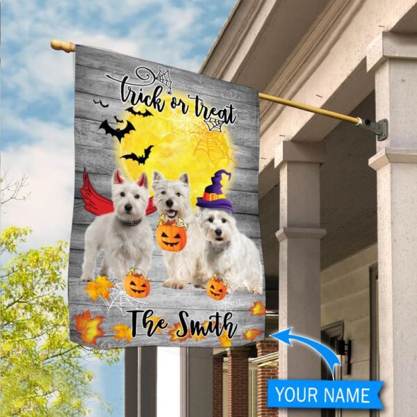 Boo West Highland White Terriers Trick Or Treat Personalized Flag – Garden Dog Flag – Dog Flag For House