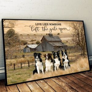 Border Collie Live Like Someone Poster Matte Canvas Canvas Painting Gift For Dog Lovers Art For Wall 1