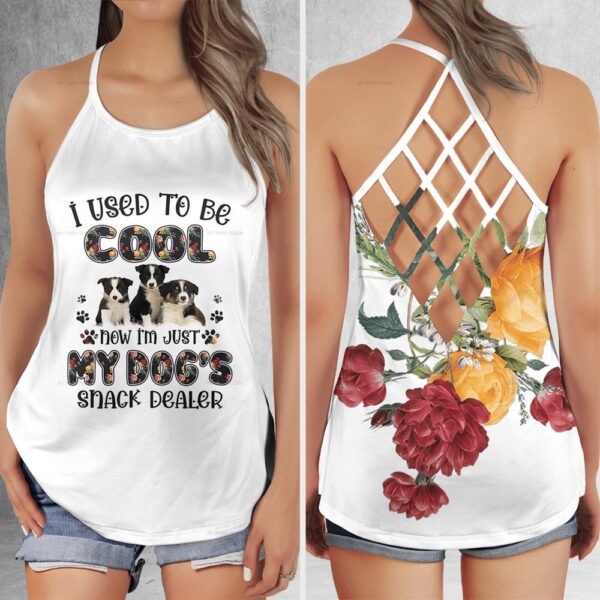 Border Collie Dog Lovers Snack Dealer Criss Cross Tank Top – Women Hollow Camisole – Mother’s Day Gift – Best Gift For Dog Mom