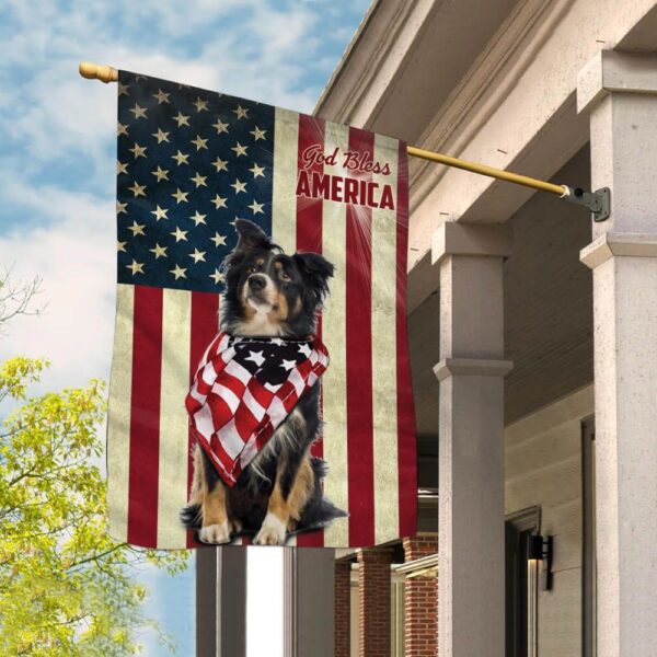 Border Collie God Bless House Flag – Dog Flags Outdoor – Dog Lovers Gifts for Him or Her