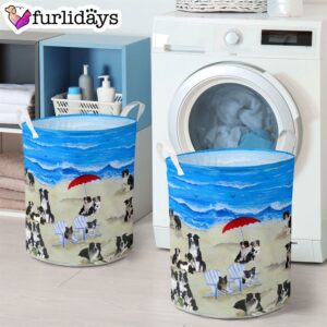 Border Collie In Beach Laundry Basket Dog Laundry Basket Mother Gift Gift For Dog Lovers 3