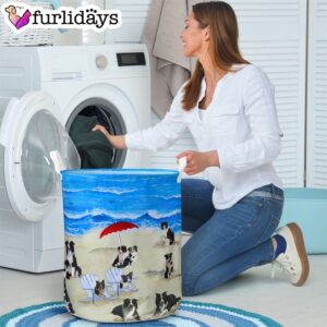 Border Collie In Beach Laundry Basket Dog Laundry Basket Mother Gift Gift For Dog Lovers 4