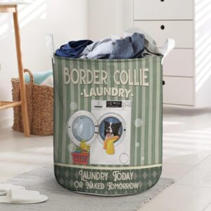 Border Collie Laundry Today Or Naked Tomorrow Laundry Basket Dog Laundry Basket Mother Gift Gift For Dog Lovers 1