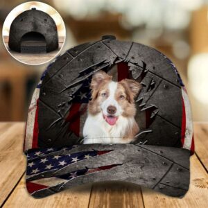 Border Collie On The American Flag Cap Hat For Going Out With Pets Gifts Dog Hats For Relatives 4 mlfo1n
