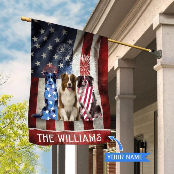 Border Collie Personalized House Flag – Garden Dog Flag – Custom Dog Garden Flags