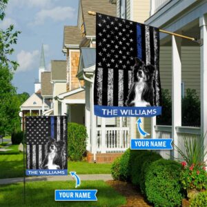 Border Collie Police Personalized Flag –…
