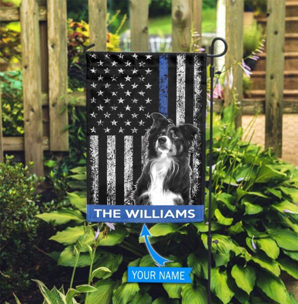 Border Collie Police Personalized Flag – Garden Dog Flag – Custom Dog Garden Flags