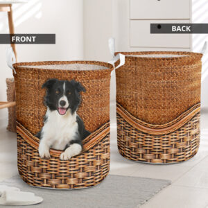 Border Collie Rattan Texture Laundry Basket…