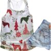 Borzoi Dog Christmas Flannel Tank Top – Summer Casual Tank Tops For Women – Gift For Young Adults