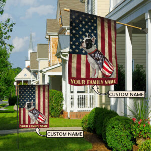 Boston Terrier & American Personalized Flag…