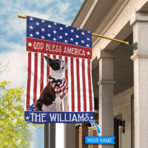 Boston Terrier God Bless America Personalized Flag Garden Dog Flag Custom Dog Garden Flags 2